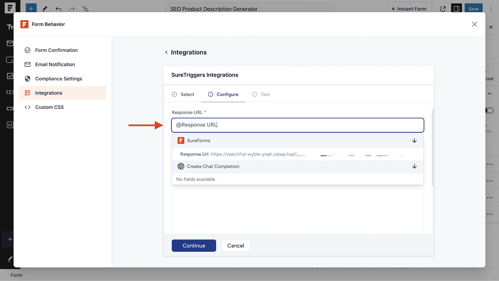 add response url