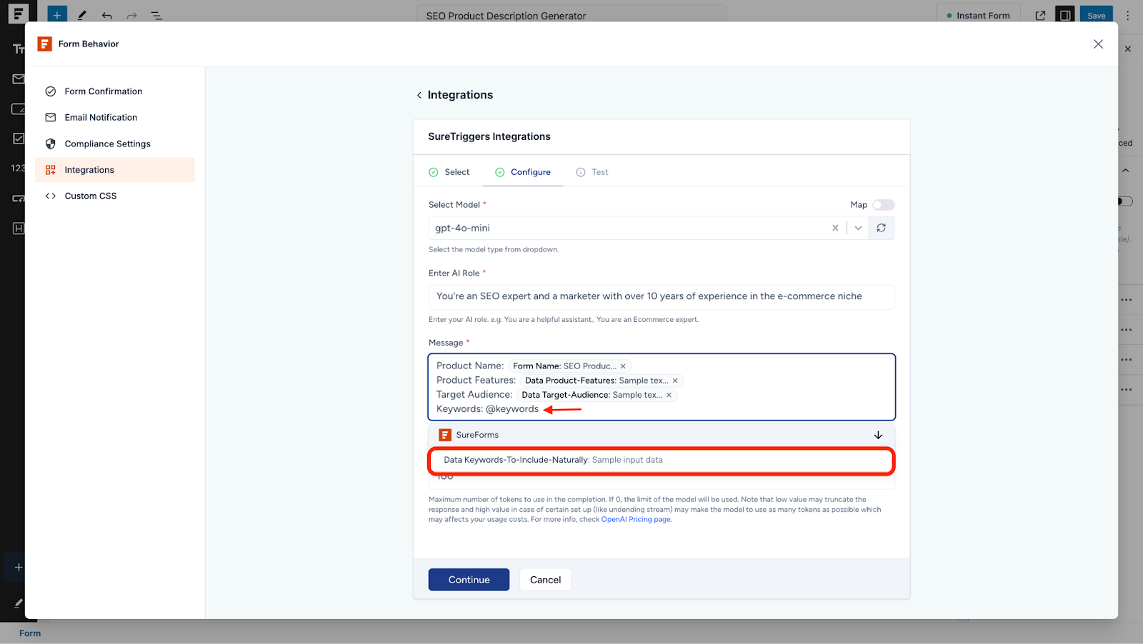 map the data from your trigger event