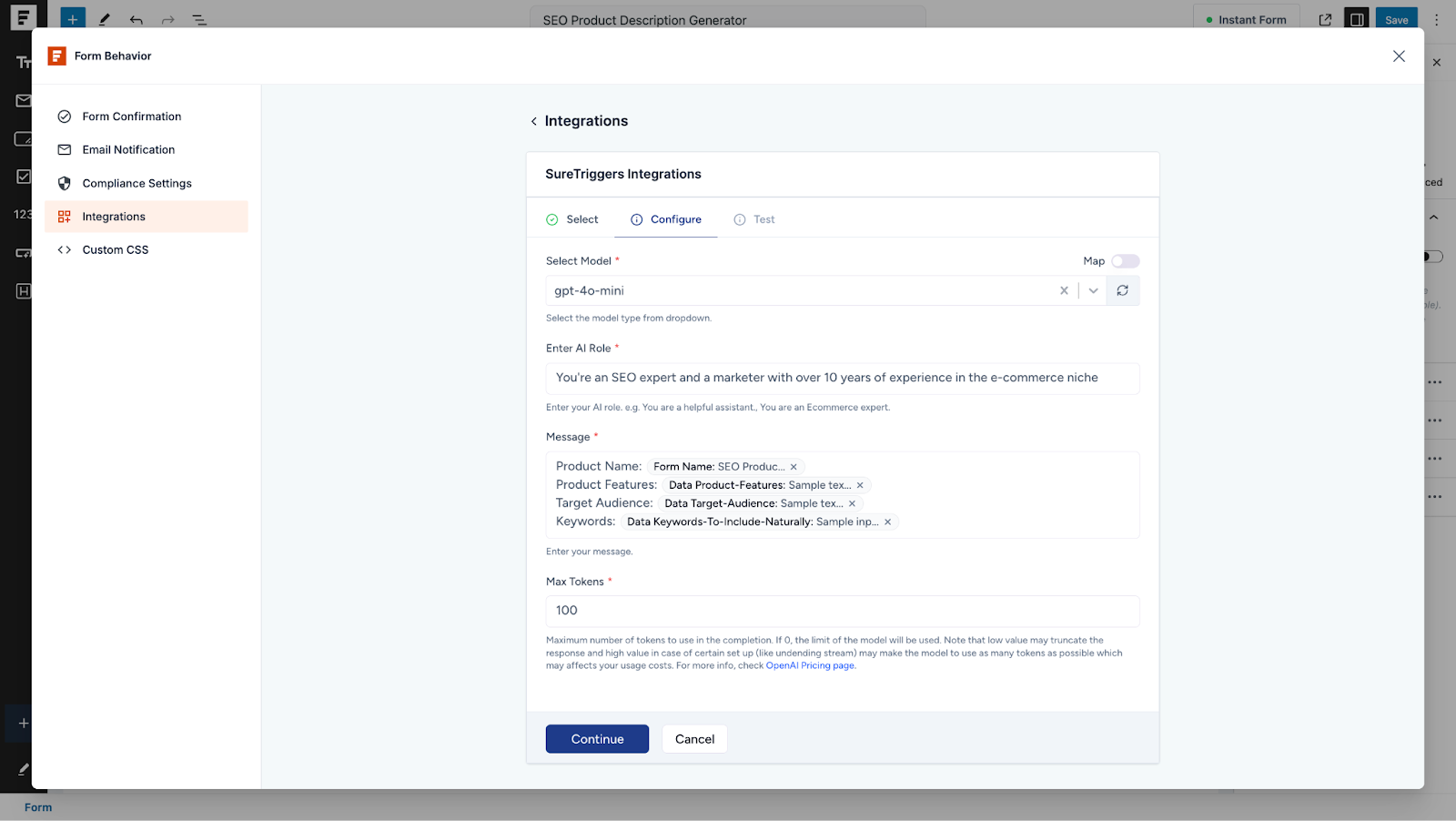 configure how the ai is going to generate the response