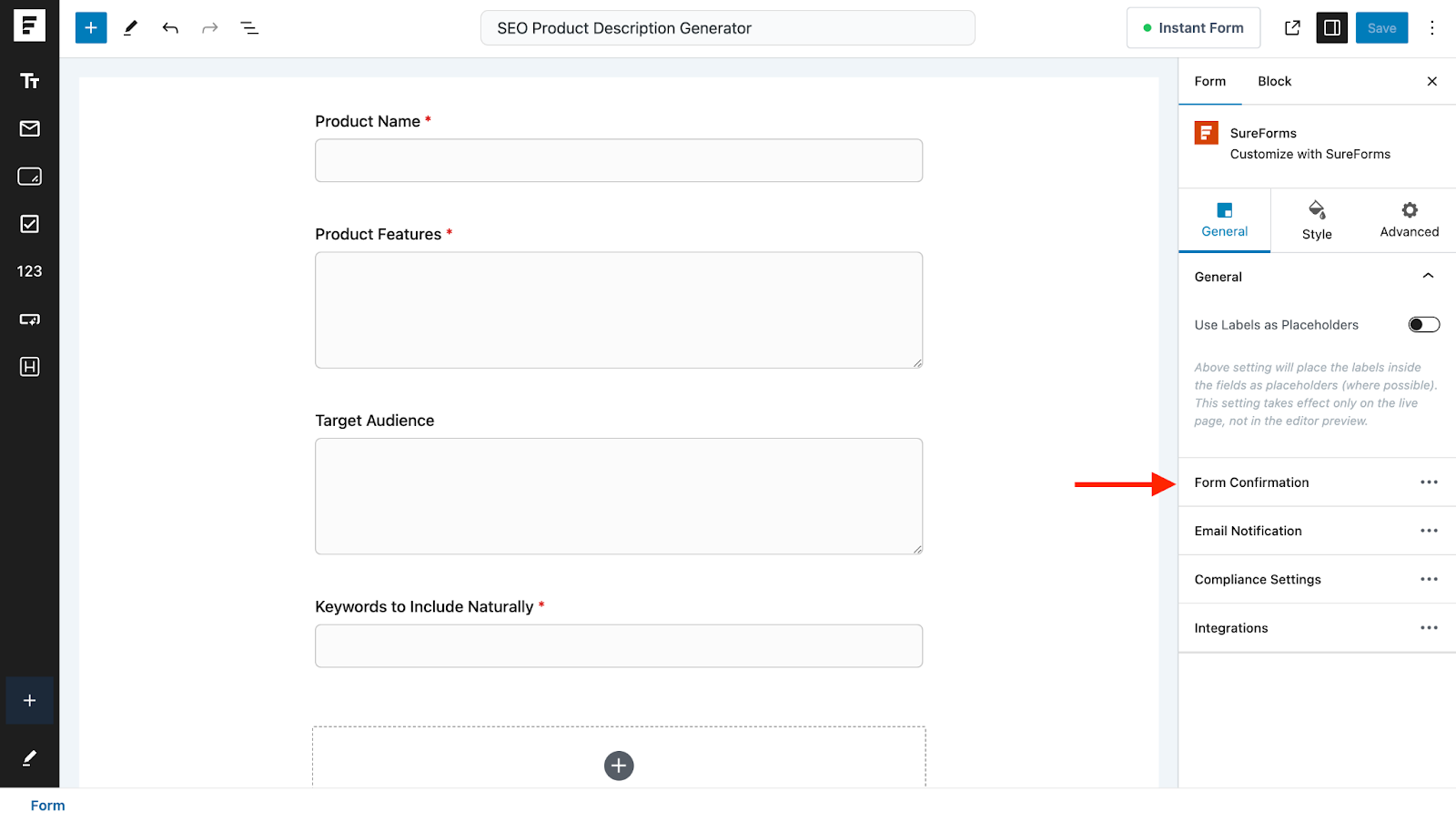 click Form Confirmation