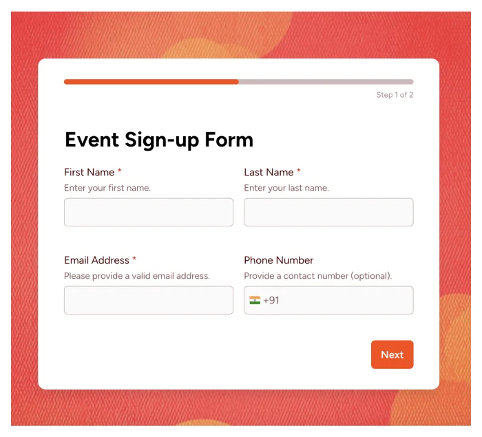 Event Sign-up Form