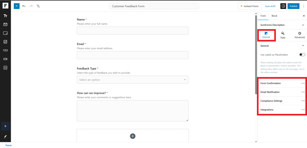 set up notifications for your Feedback Form in WordPress